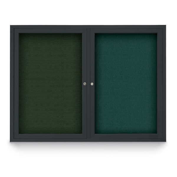 Corkboard, Rubber, Bronze, 1 Door, 48 x 48"